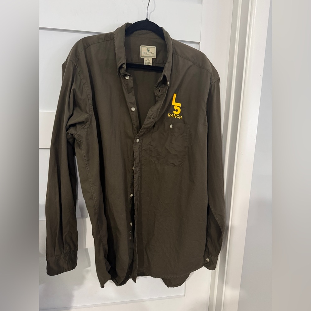 Men's Olive Button-Down Shirt by B5 Ranch